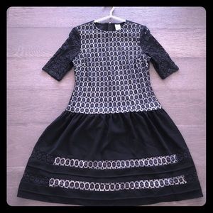 Julia Jordan black&white floral lace dress 8